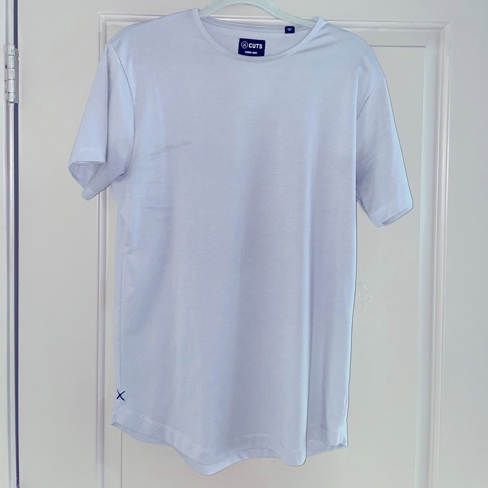 Cuts Grey Curved Hem Tee (Size M)